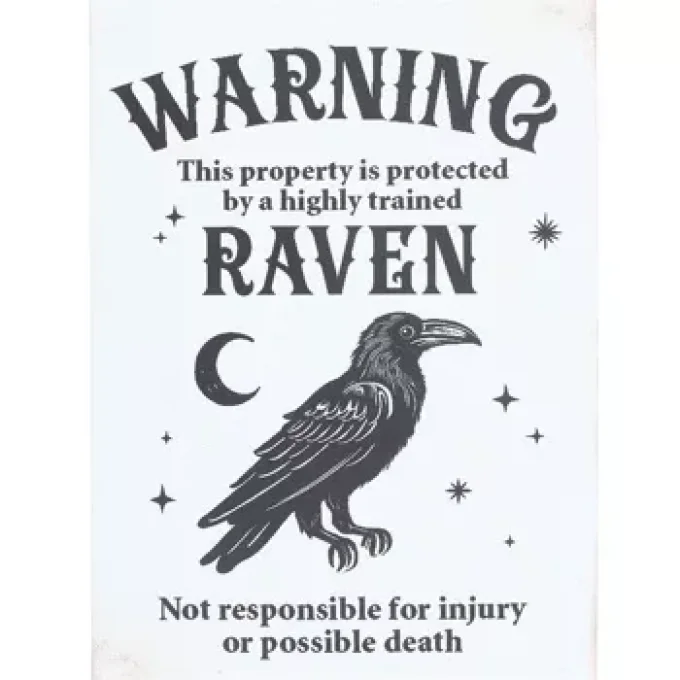 PANNEAU A SUSPENDRE « Protégé par un corbeau »