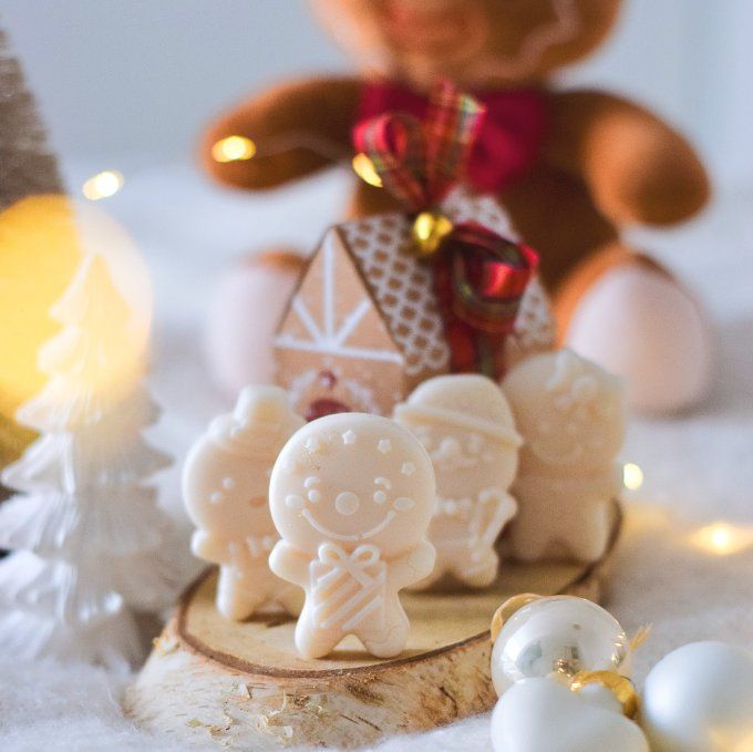 Fondants parfumés "La Petite Maison Gingerbread" – Coffret de Noël artisanal (4 formes différentes)