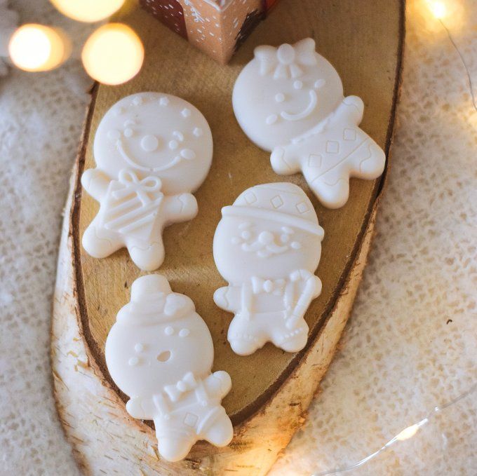 Fondants parfumés "La Petite Maison Gingerbread" – Coffret de Noël artisanal (4 formes différentes)