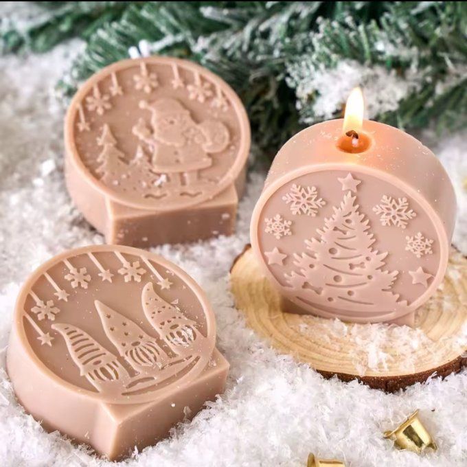 Bougie de Noël artisanale – Plusieurs modèles et parfums au choix