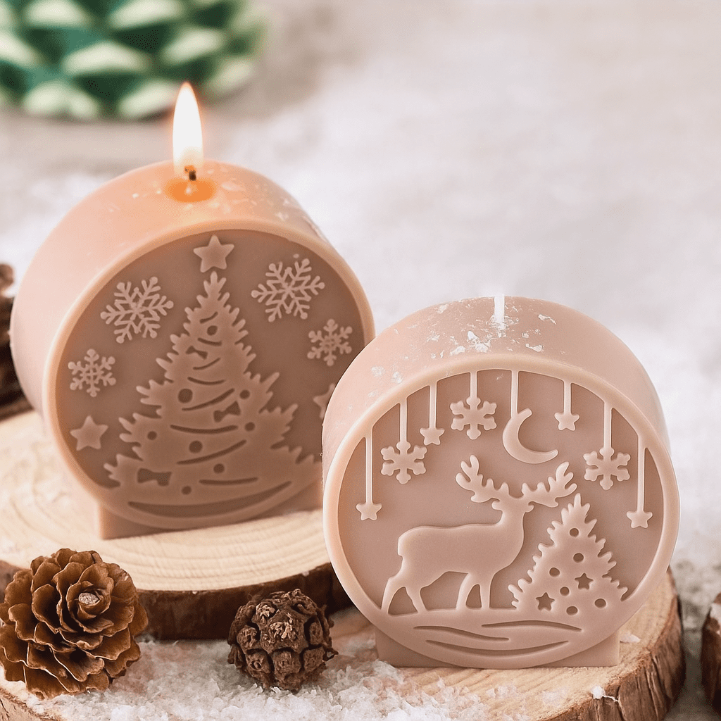 Bougie de Noël artisanale – Plusieurs modèles et parfums au choix