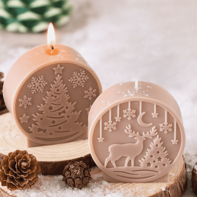 Bougie de Noël artisanale – Plusieurs modèles et parfums au choix