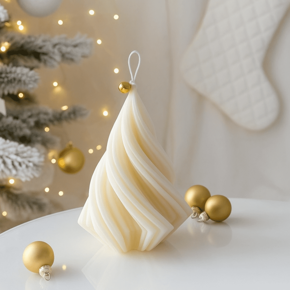 Bougie en forme de sapin – Décoration & senteur artisanale