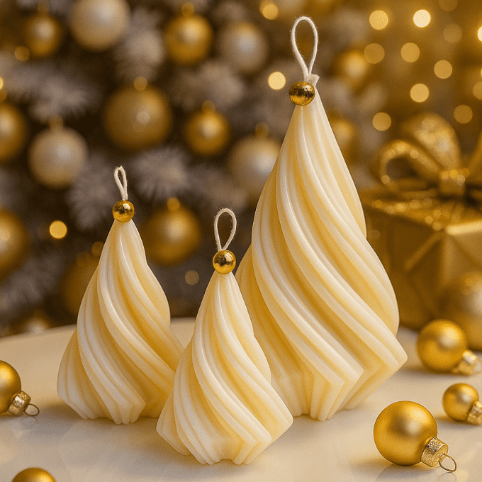 Bougie en forme de sapin – Décoration & senteur artisanale