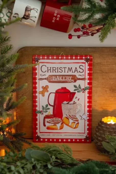 Plaque déco métal Christmas Bakery