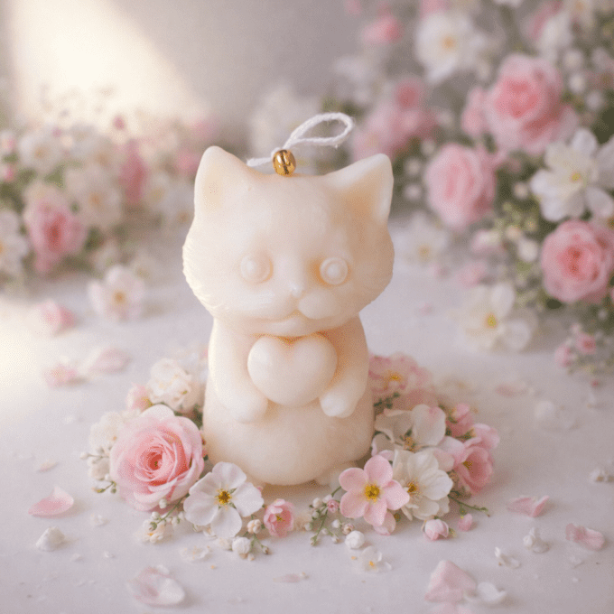 Bougie coeur de Minou