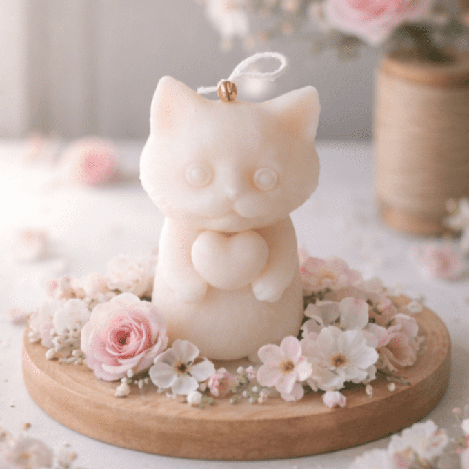 Bougie coeur de Minou