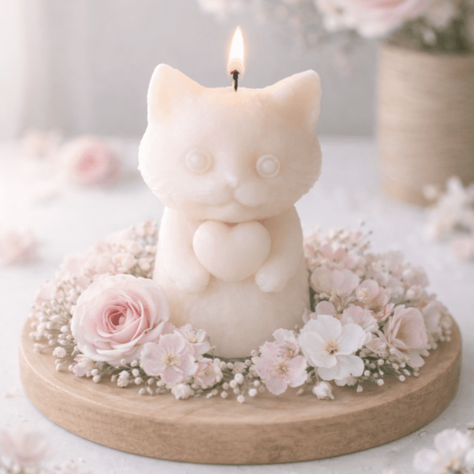 Bougie coeur de Minou