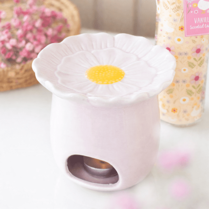 Brûleur en forme de marguerite rose 