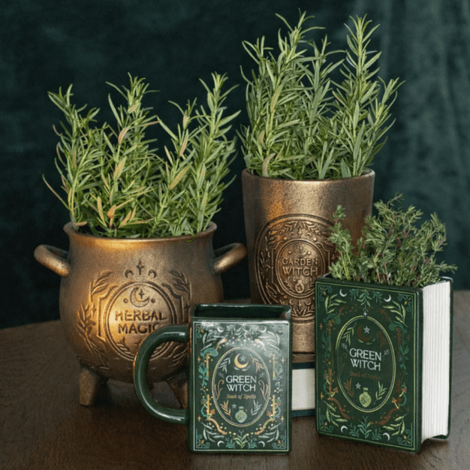 Pot de fleurs en terre cuite effet bronze Herbal Magic