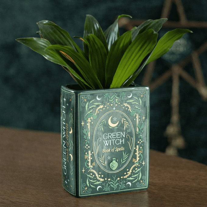 Vase en forme de livre Green Witch