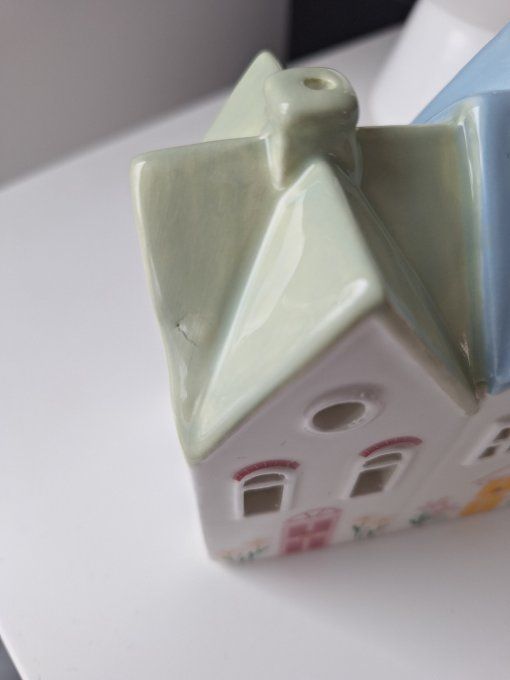 Photophore où brûleur d'encens en forme de maison - Petit défaut 