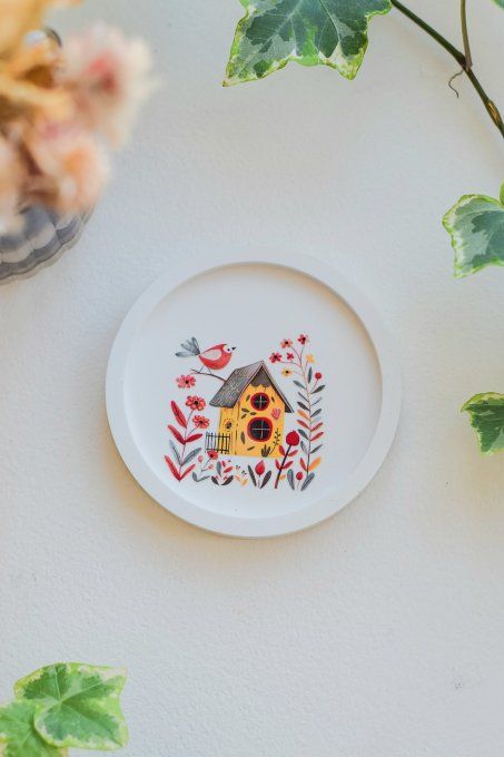 Plateau décoratif en plâtre - Le Nid Fleuri