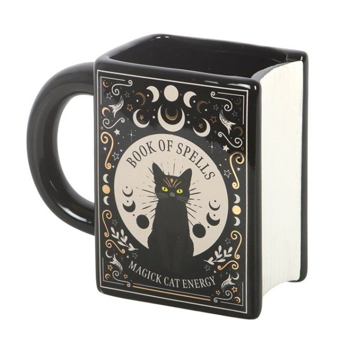 Mug en forme de livre de sorts Black Cat