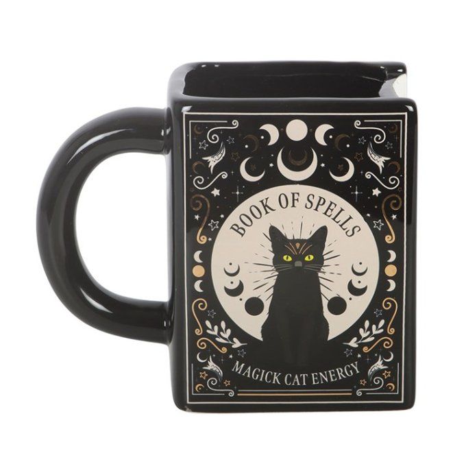 Mug en forme de livre de sorts Black Cat