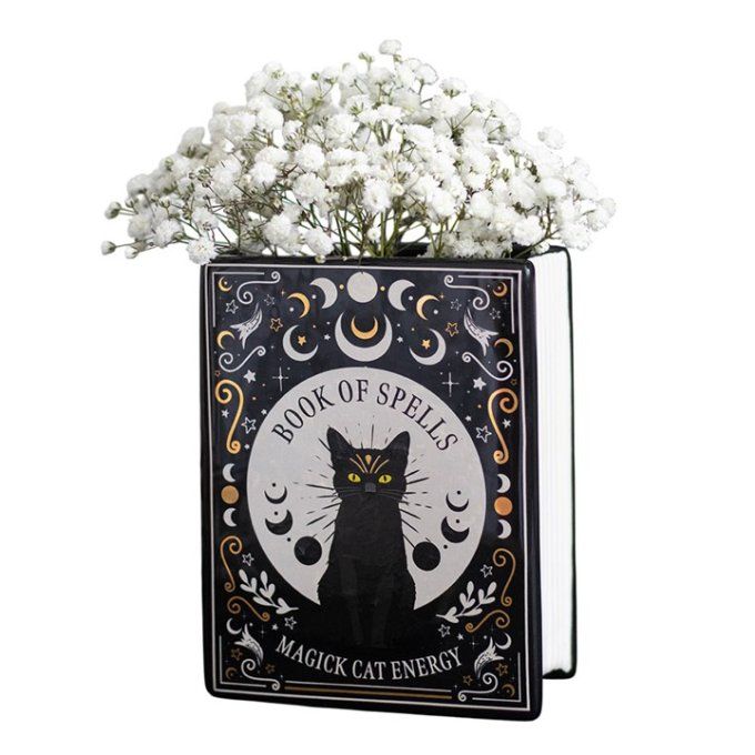 Vase à fleurs en forme de livre Black Cat