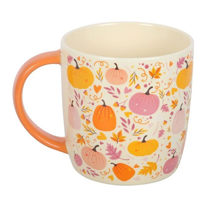 Tasse à motif citrouille rose et orange