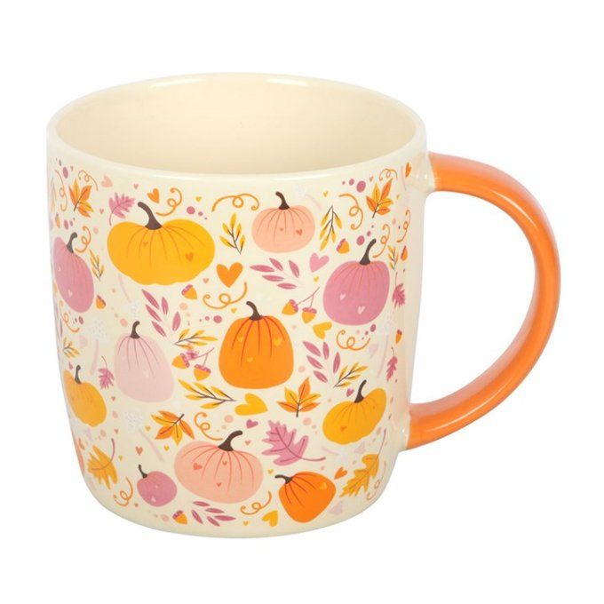 Tasse à motif citrouille rose et orange