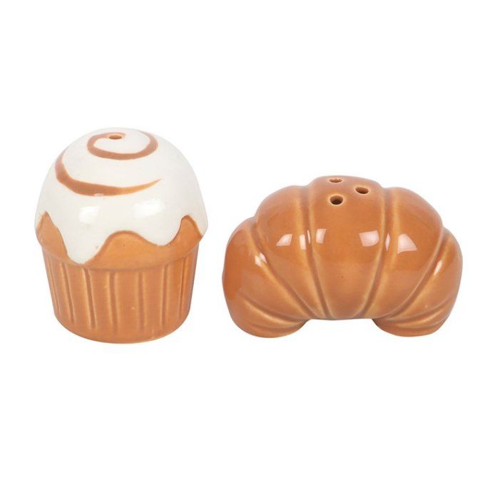 Salière et poivrière en forme de pâtisserie