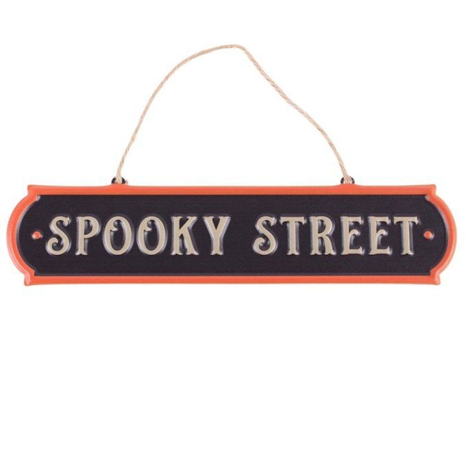 Panneau métallique à suspendre « Spooky Street »