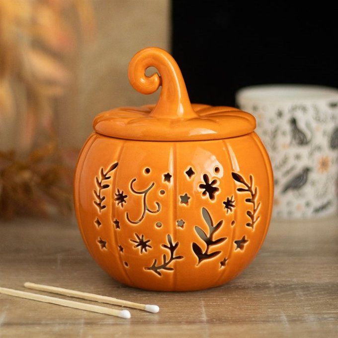 Brûleur ajouré en forme de citrouille  - Orange