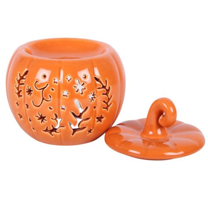 Brûleur ajouré en forme de citrouille  - Orange