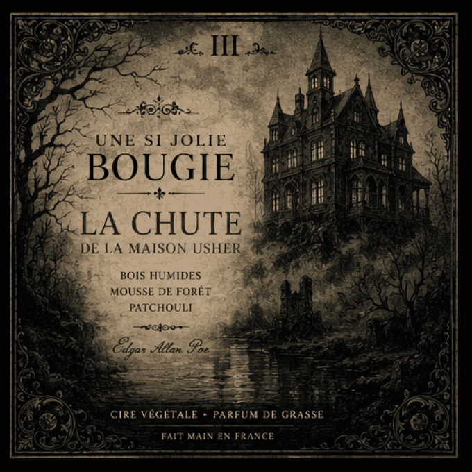 Bougie parfumée La Chute de la Maison Usher – Collection Edgar Allan Poe