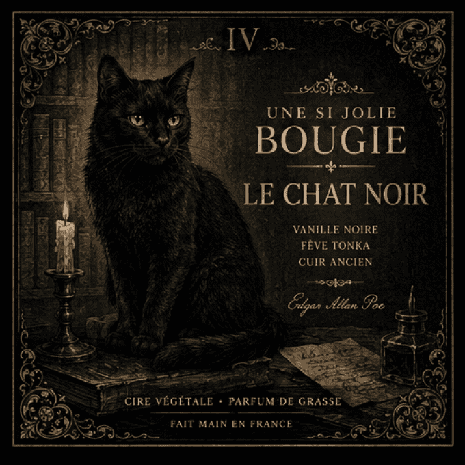 Bougie parfumée Le Chat Noir – Collection Edgar Allan Poe – Édition Spéciale 