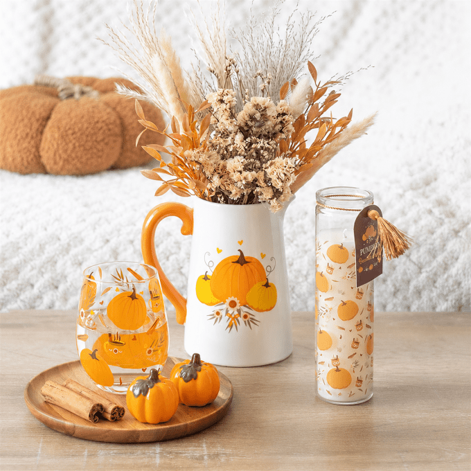 Pichet à fleurs en céramique citrouille d'automne