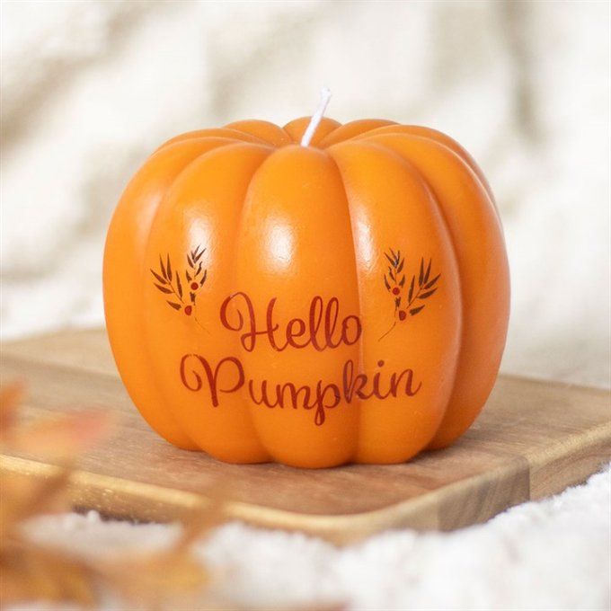 Bougie en forme de citrouille Hello Pumpkin