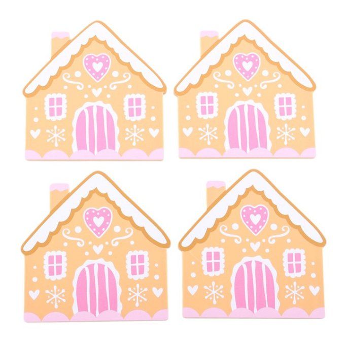 Lot de sous-verres « Maison en pain d'épices »