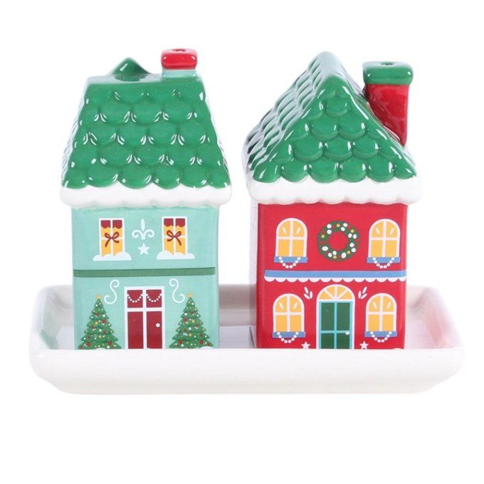Salière et poivrière « Maison de Noël »