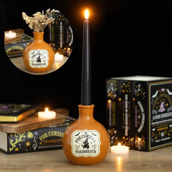 Vase et bougeoir « Bouteille de potion à l'haleine de crapaud »
