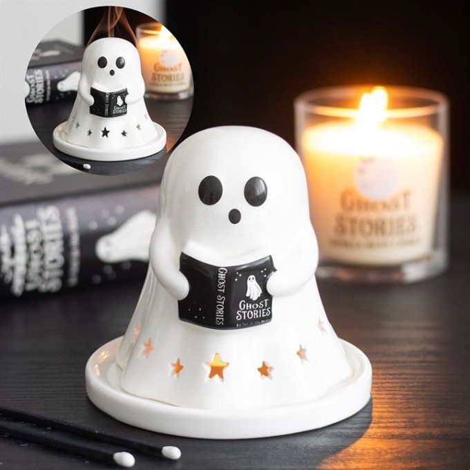 Porte-bougie chauffe-plat et porte-cônes d'encens « Ghost Stories »