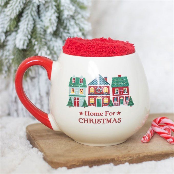 Lot « À la maison pour Noël » : mug et chaussettes