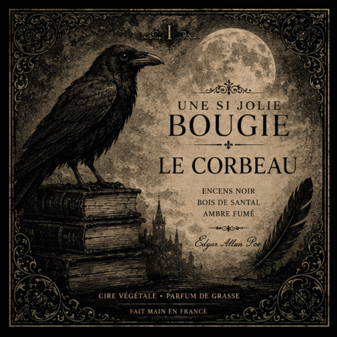 Bougie parfumée Le Corbeau – Collection Edgar Allan Poe