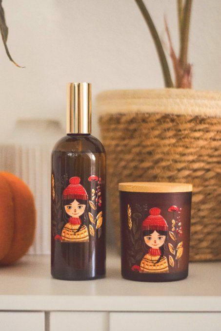 Spray d'ambiance 200 ml - Saison dorée - Deux illustrations au choix