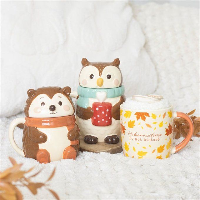 Kit d'automne comprenant une tasse, des chaussettes et un masque de sommeil