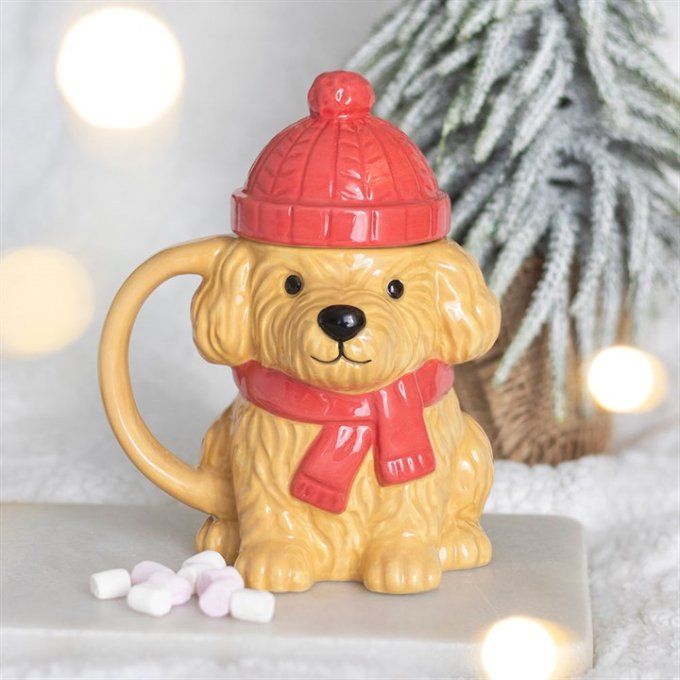 Tasse avec couvercle « Winter Puppy » 