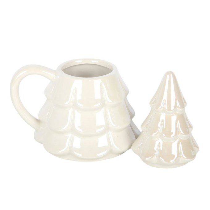 Ensemble composé d'une tasse « sapin irisé » et d'une cuillère « flocon de neige »