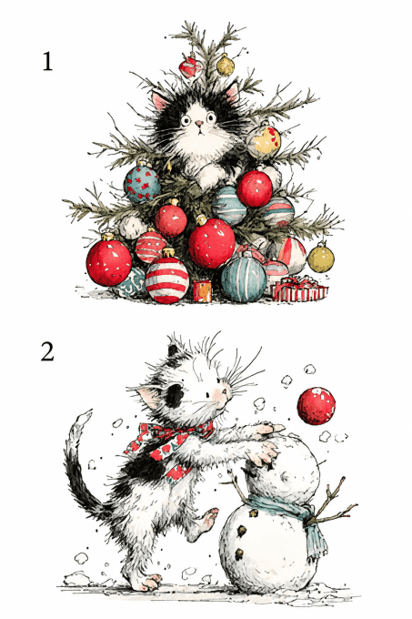 Bougie Les Chats-ventures de Noël