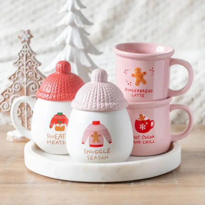 Tasse de Noël à couvercle Sweater Weather