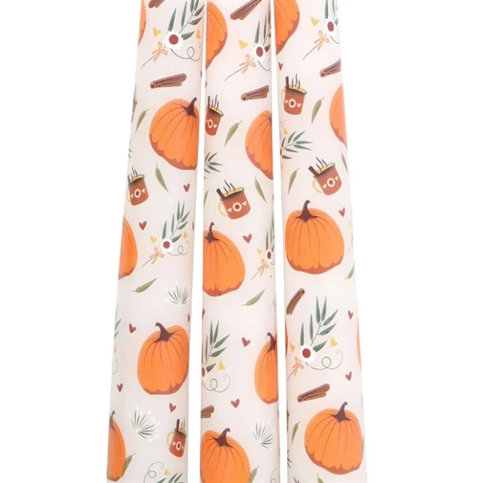 Ensemble de 3 bougies citrouille d'automne