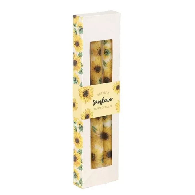 Lot de 3 bougies imprimées tournesol