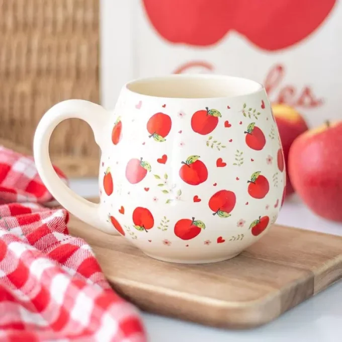 Tasse ronde à imprimée pomme