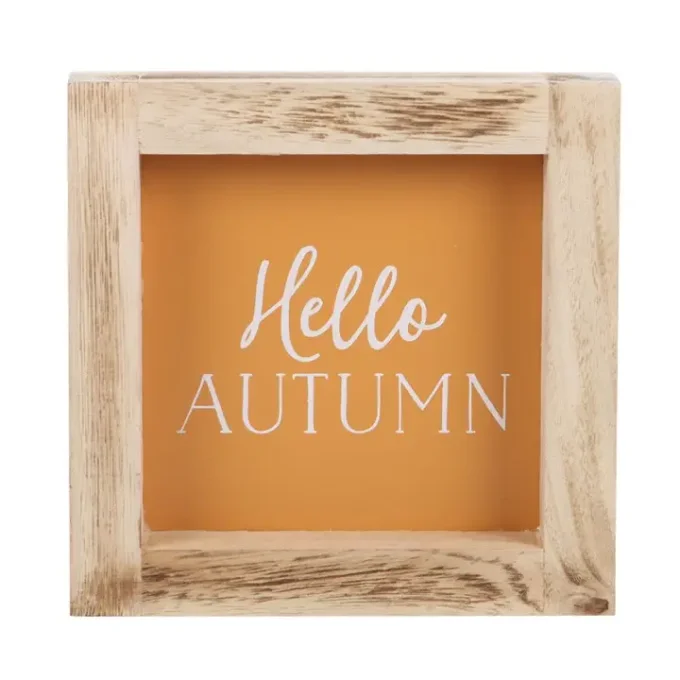 Panneau Hello Autumn avec cadre en bois