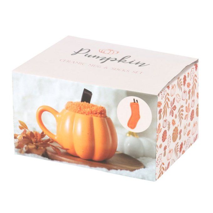 Ensemble Tasse citrouille et Chaussettes