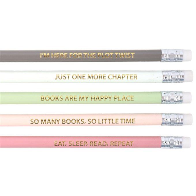 Lot de 5 crayons inspirés de la littérature