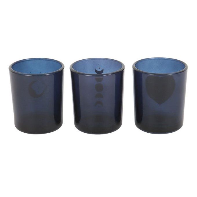 Lot de 3 photophore Blue Moon