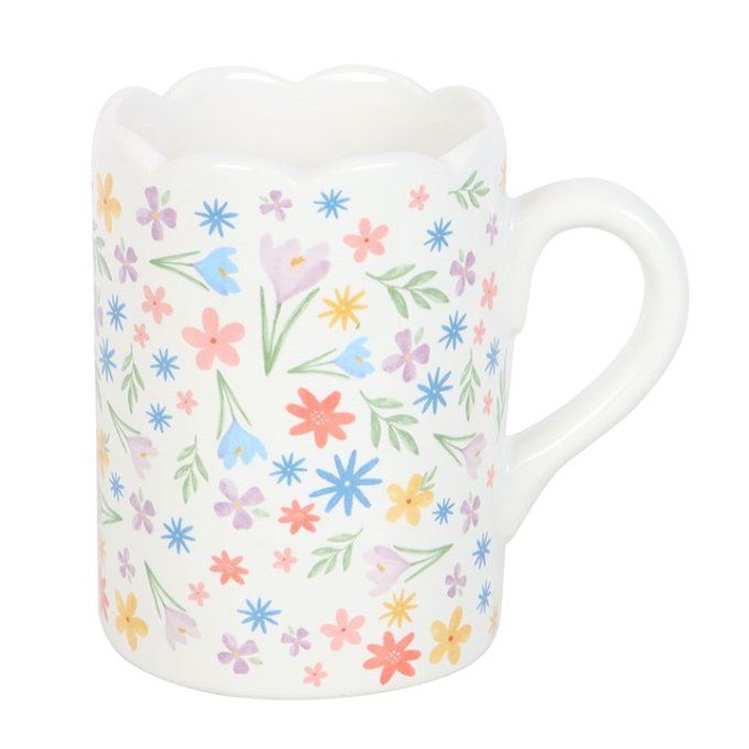 Mug festonné à imprimé floral printanier